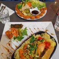 Potato and mezzes, and cig kofta at Le Mezze du Chef - Menilmontant in Paris