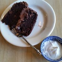 Vegan chocolate cake & coconut yoghurt at Ritual Coffee Company in Blenheim