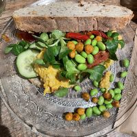 Vegan chicken curry sandwich  at Sencha Lunchstore in Alkmaar