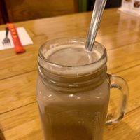 Hot boba tea made with soy milk  at Taiwan Noodle in Albany