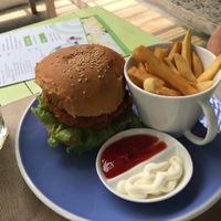 Veggie burger  at Refresh in Manggis