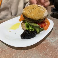 Falafel burger  at VA De BO in Mallorca