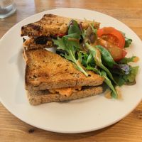 Hummus and roasted veg toastie at The Garden in Frome