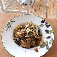 Farfalle with fennel, walnut and basil pesto  at Milidia Feinkost in Berlin