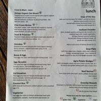 Hislops Breakfast Menu April 2016 at Hislop's Cafe in Kaikoura