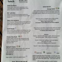 Hislops Lunch menu April 2016 at Hislop's Cafe in Kaikoura