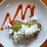 Eggs Avocado & Harissa - $19 at Hislop's Cafe in Kaikoura