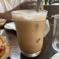 Ice cacao latte at The Pitted Date in Playa Del Carmen