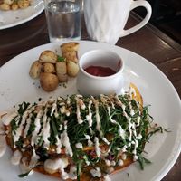 The vegan omelette options are awesome! at The Pitted Date in Playa Del Carmen