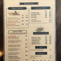 Drinks menu at The Pitted Date in Playa Del Carmen