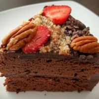 chocolate cake at The Pitted Date in Playa Del Carmen