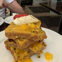 Waffles (tropical fruits) at The Pitted Date in Playa Del Carmen