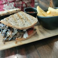 Mushroom sandwich at The Pitted Date in Playa Del Carmen