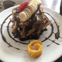 Awesome waffles  at The Pitted Date in Playa Del Carmen