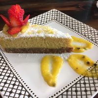 Vegan lemon cheesecake  at The Pitted Date in Playa Del Carmen