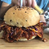 Jackfruit Burger at The Pitted Date in Playa Del Carmen