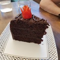 An amazing chocolate cake at The Pitted Date in Playa Del Carmen