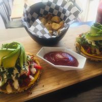 Breakfast bagel  at The Pitted Date in Playa Del Carmen