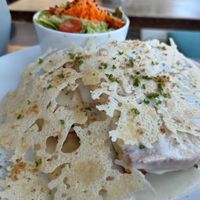 Vegan Croque Monsieur at The Pitted Date in Playa Del Carmen