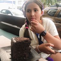 pastel de tres capas de chocolate  at The Pitted Date in Playa Del Carmen