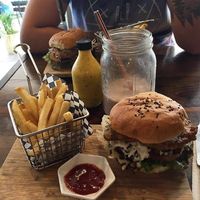 Beyond burger 😍🥑 at The Pitted Date in Playa Del Carmen