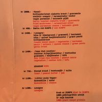 Menu at Kaffi Vinyl in Reykjavik