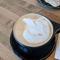 Vegan pumpkin latte (oat milk) at Flying Joe Coffee in Perrysburg