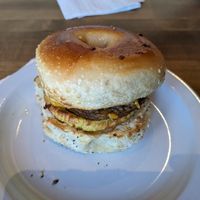 Viva Las Vegan on plain bagel at Flying Joe Coffee in Perrysburg