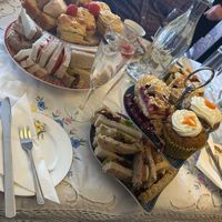 Right is vegan afternoon tea for 2, left is regular non vg for 3 people for comparison  at Taste of Shrewsbury in Shrewsbury