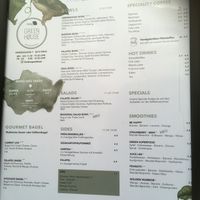 Menu at Ginko - Greenhouse in Graz