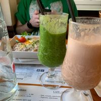 Smoothies (green & peanut butter) at Hicuri in Granada
