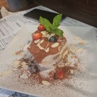 Almond tiramisu - perfect at Hicuri in Granada