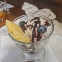 Coconut and chocolate chip ice cream. This made me very very happy! at Hicuri in Granada