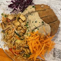 Cordon blue with basmati rice   at Hicuri in Granada