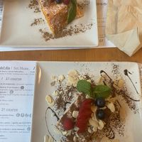 Tiramisu and carrot cake   at Hicuri in Granada