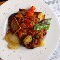 Ratatouille & sliced potatoes at Hicuri in Granada