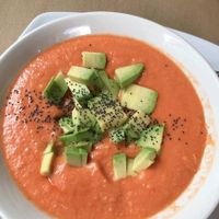 Salmorejo with avocado at Hicuri in Granada