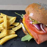 Vegan burger  at Hicuri in Granada