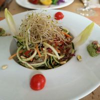 Zucchini noodles with avocado sauce  at Hicuri in Granada