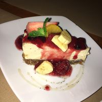 Cheesecake with forest berries. at Hicuri in Granada