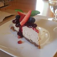 Cheesecake with berries and mint (this was not part of the day menu) at Hicuri in Granada