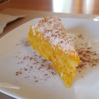 Carrot cake (part of the day menu desserts) at Hicuri in Granada