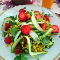 Pearl couscous salad at Pod Papugami in Wroclaw