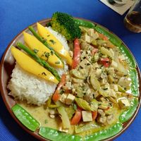 Green curry at Chilli Heaven in Huaraz