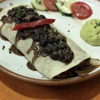Burrito Vegetarian with Tofu 30PEN at Chilli Heaven in Huaraz