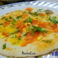 A rice flour vegan Indian pancake with vegetables at Swad Vegetarian Indian in Greenville