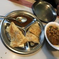 appetizers: samosa and tikka something I can’t remember.  at Swad Vegetarian Indian in Greenville
