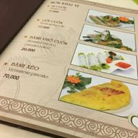 the menu at Loving Hut Hoa Dang in Hanoi