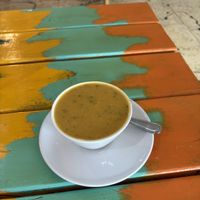 Chzy broccoli soup  at Jacq N Diane's Juice Box in Holly