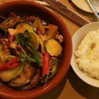 Vegetables with rice at Saigon Delice Restaurant in Valencia